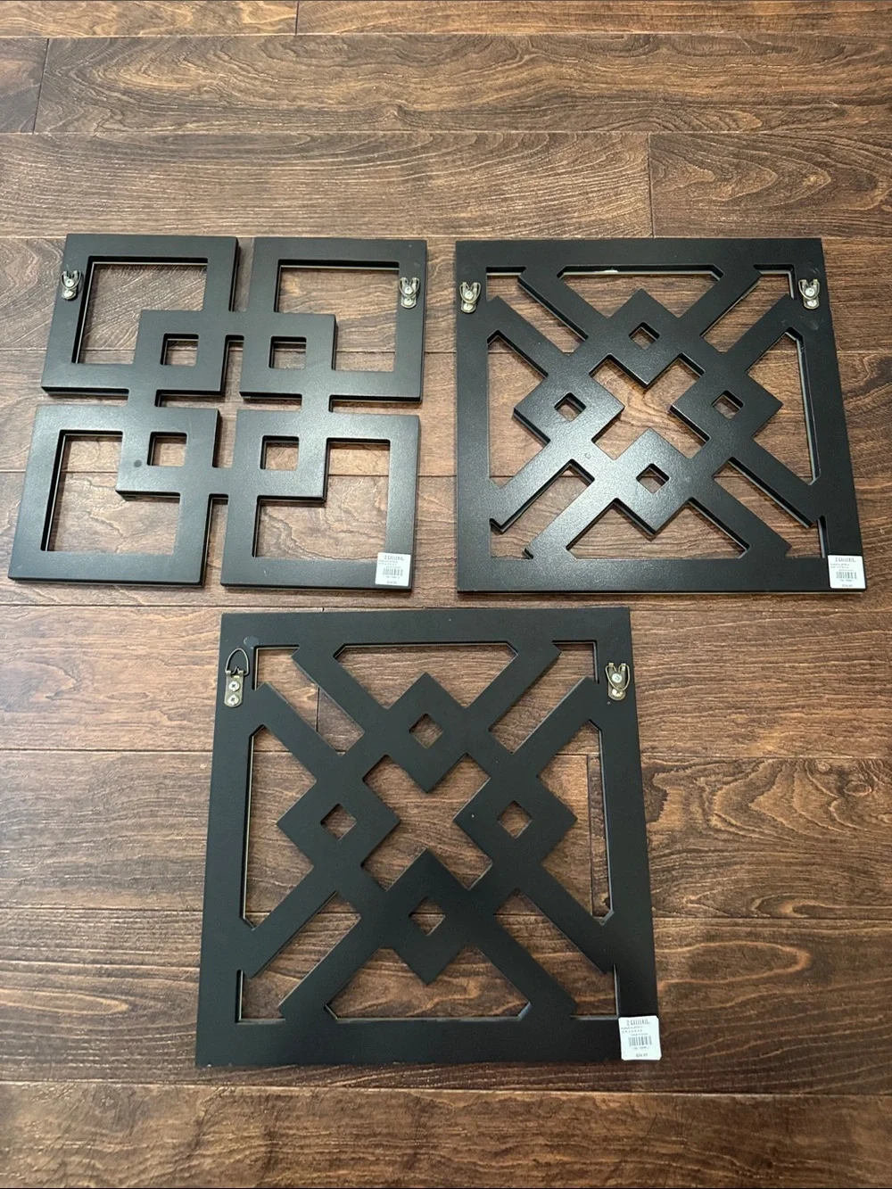 Modern Silver Geometric Wall Decor Set of 3